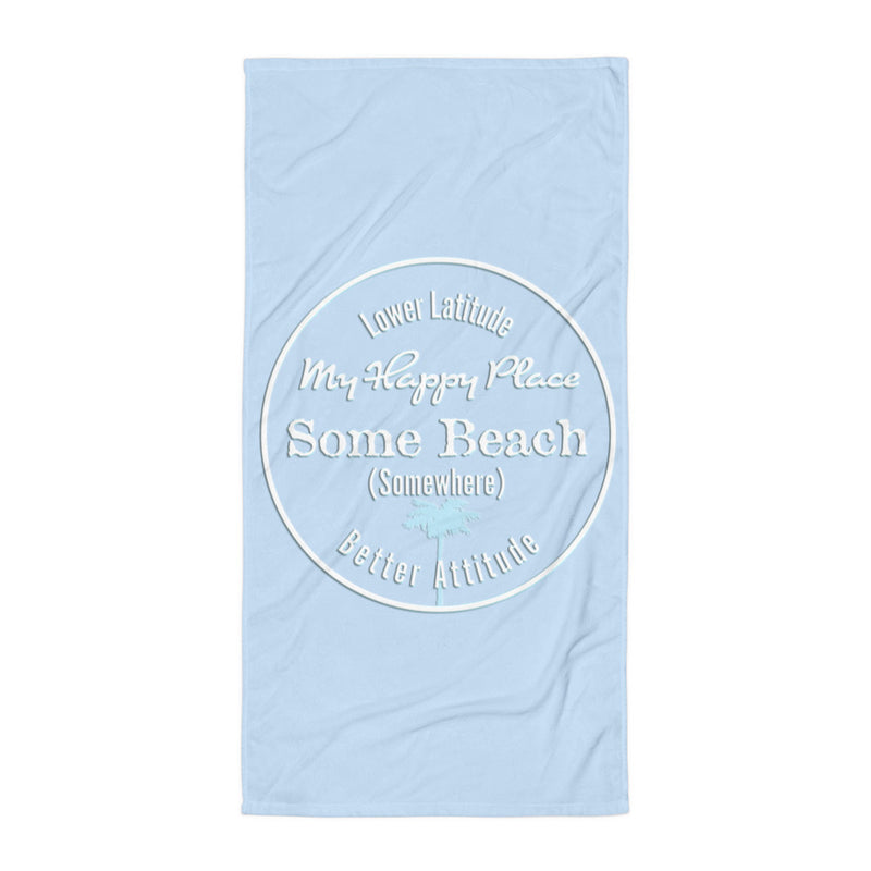 Good Life Some Beach Somewhere Happy Place Carolina Blue Gift idea 30 x 60 Inches