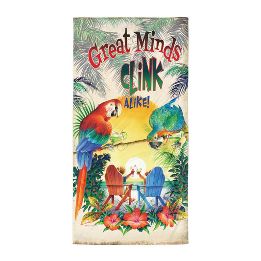 Great Minds Clink Alike Beach Towel 30 x 60 Inches