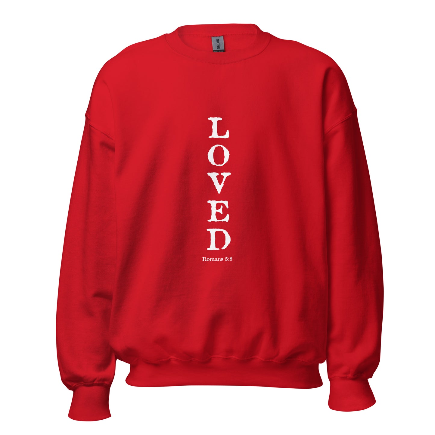 Romans 5:8 Loved Fleece Sweatshirt Unisex Womens Bible Verse Christian