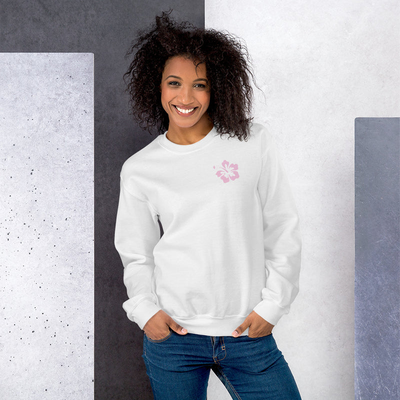 Siesta Key Back Print with Hibiscus Logo Sweatshirt Lights Unisex Endless Summer