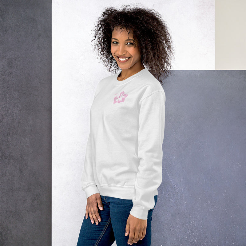 Siesta Key Back Print with Hibiscus Logo Sweatshirt Lights Unisex Endless Summer