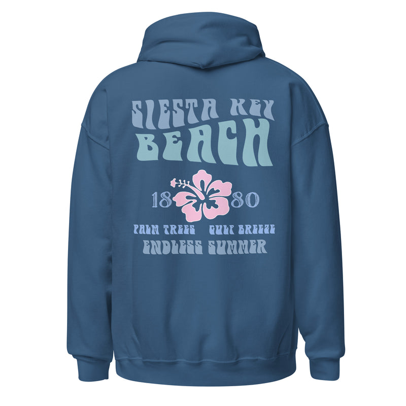 Unisex Siesta Key Beach Hoodie Mid Weight Jet-Spun Soft Feel Retro Endless Summer Womens hoodies aesthetic ocean y2k retro vintage oversized hibiscus flower