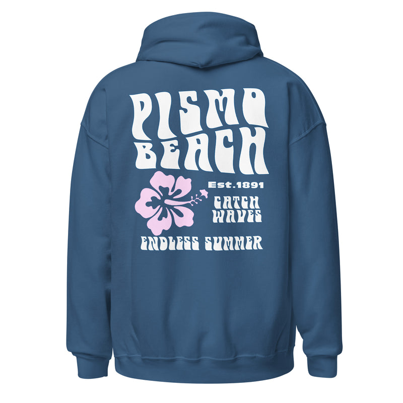 Unisex Pismo Beach Vintage Style Hoodie Endless Summer Hibiscus Logo