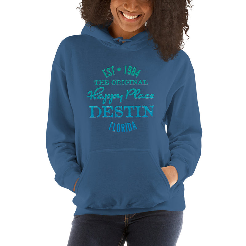 Exclusive Destin Florida Hoodie Beach Is My Happy Place Fleece Womens Unisex Mens