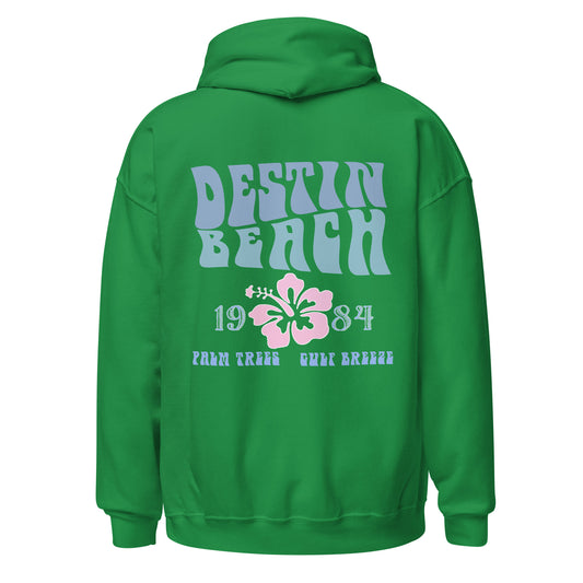 Destin Florida Beach Hoodie Unisex Womens Mens Mid-Weight Retro
