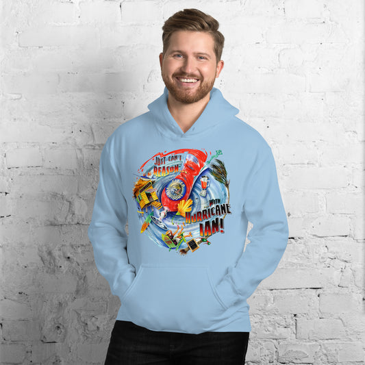 Unisex Fleece Hoodie Just Can't Reason With Hurricane Ian