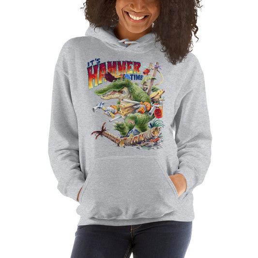Unisex Hammer Time Hurricane Ian Gator FloriDone Fleece Hoodie