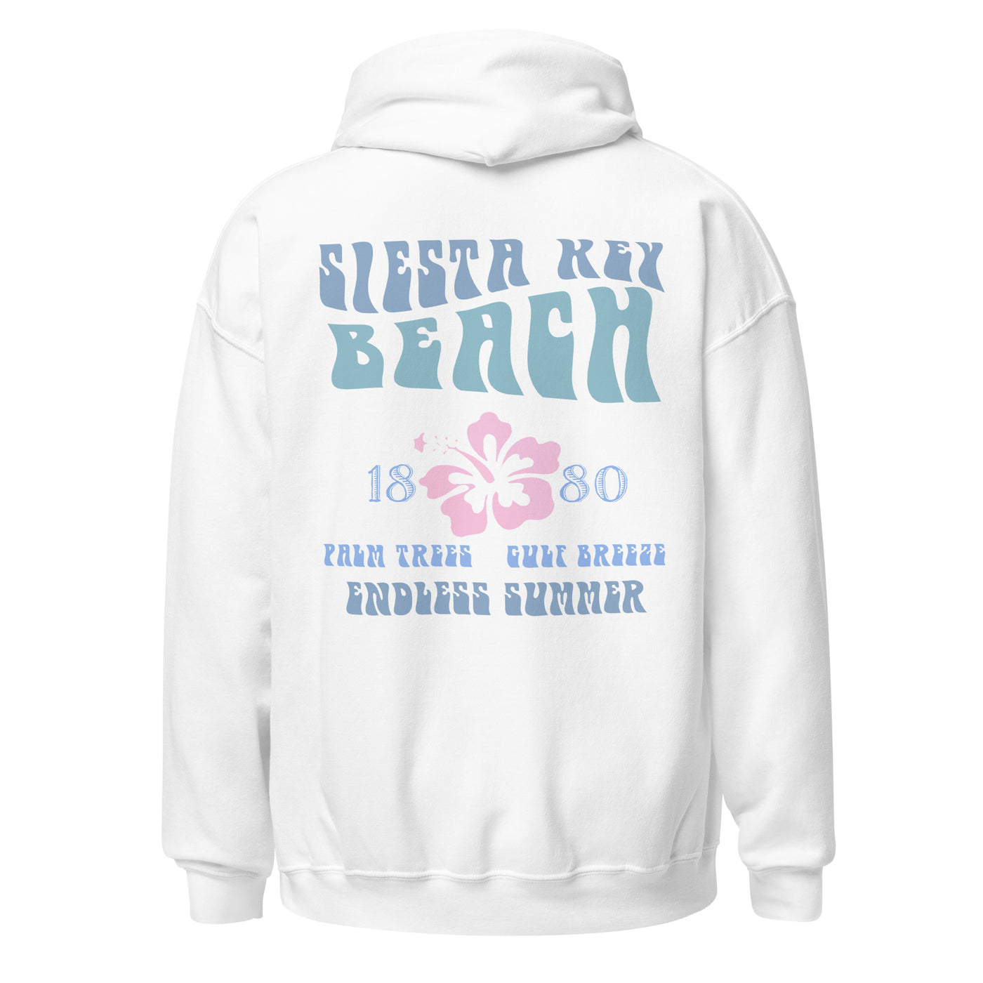 unisex Siesta Key Beach Hoodie Jet-Spun Soft Feel Retro Endless Summer White / 3XL