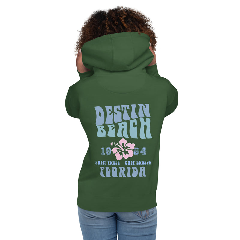 Destin Beach Hibiscus Hoodie Vintage Style Retro Unisex Oversized Siesta VSCO Aesthetic Hoodies Women