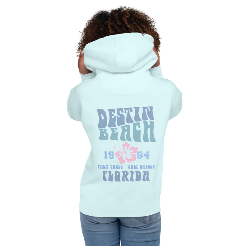 Destin Beach Hibiscus Hoodie Vintage Style Retro Unisex Oversized Siesta VSCO Aesthetic Hoodies Women California Florida