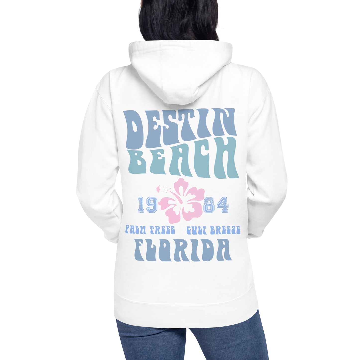 Destin Florida Retro Vintage VSCO Aesthetic Hoodie Unisex Hibiscus