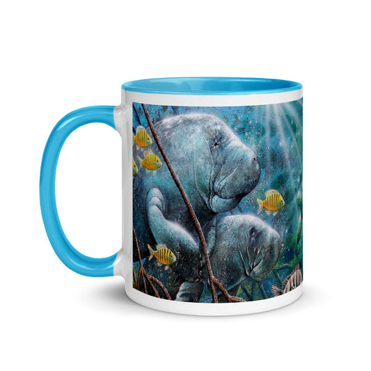 Manatees and Sea Turtle Aquatic Florida Aquatic Scene Coffee Mug