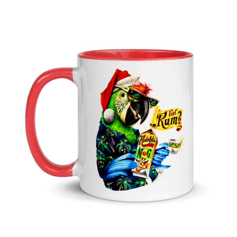 Got Rum Santa Macaw Parrot Eggnog Christmas Coffee Mug Jimmy Buffett Parrothead Party Cocktails holiday gift